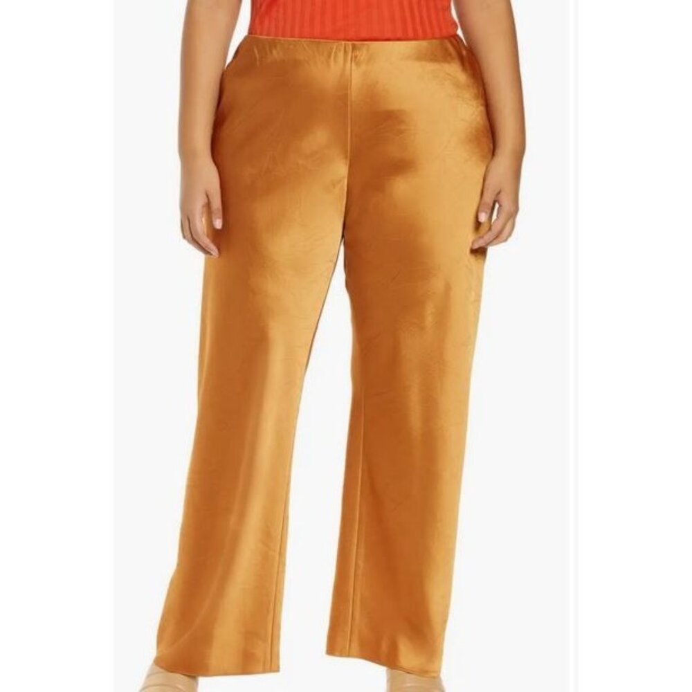 Vince Womens Satin Bias Cut Dress Pants in Burnt Orange Size 2X
